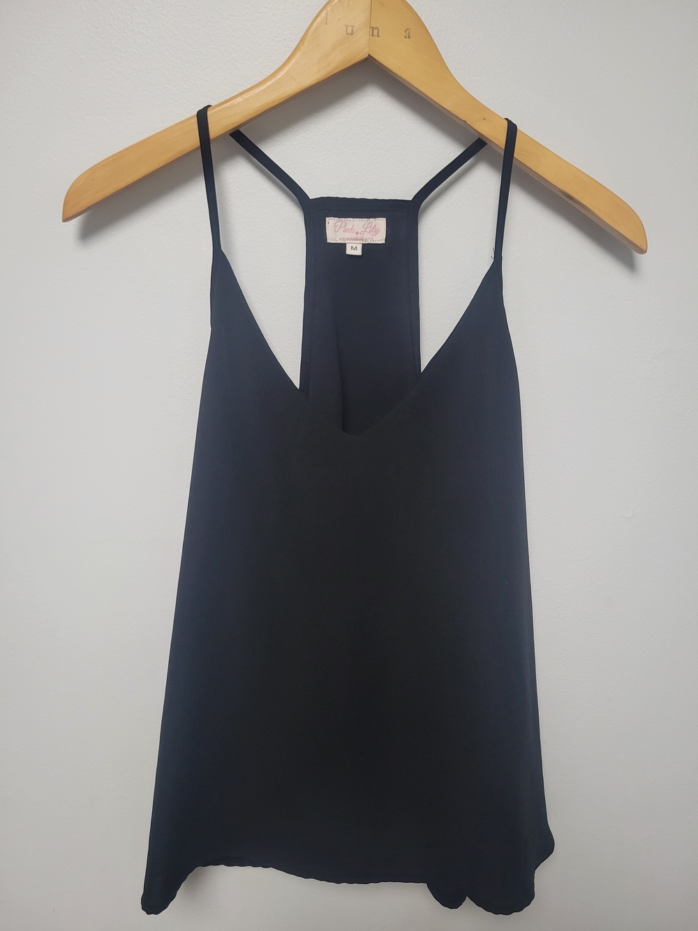 Pink Lily Black V-Neck Racerback Cami - Black